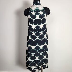 LAURA SIEGEL Clamp-Dye Sleeveless Turtleneck Dress